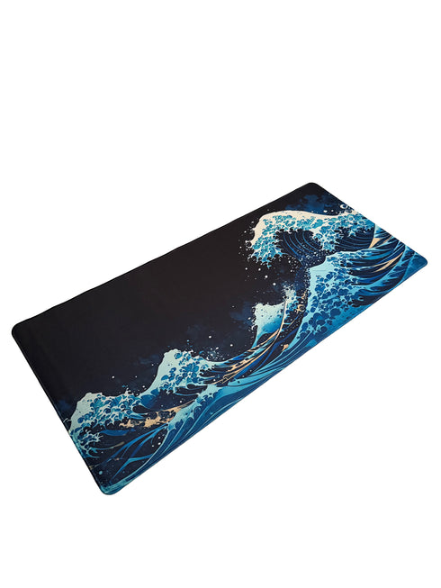 Kanagawa Wave muismat met iconische Japanse golfillustratie in blauw en wit – stijlvol en cultureel